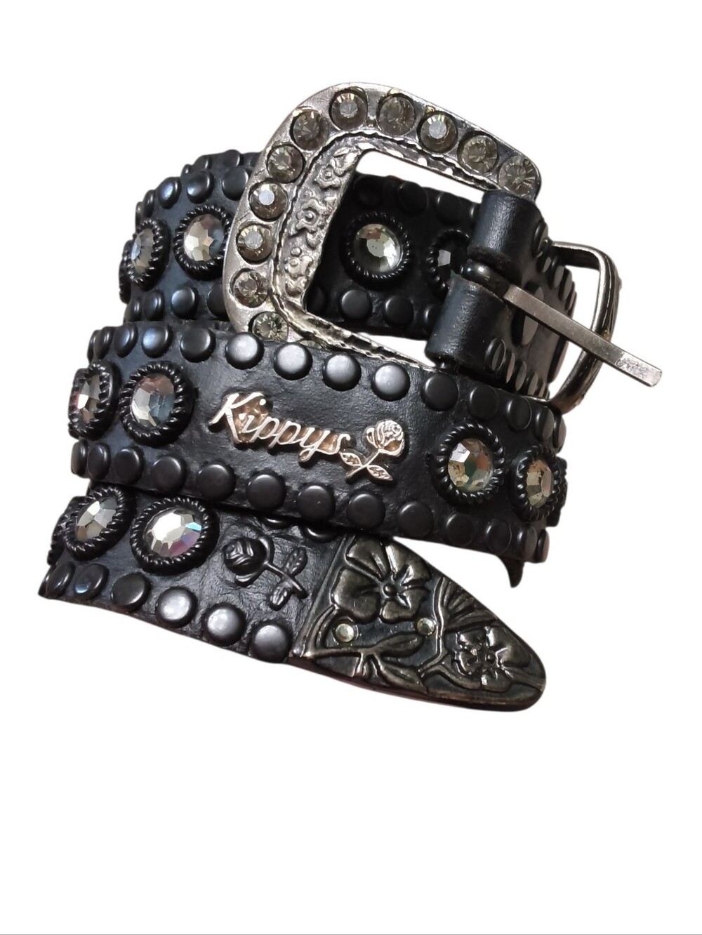 Kippys Y2K Floral Western Swarovski Studded Belt